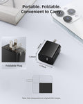 Wall Charger Block 20W, 2-Pack Dual Port Wall Charger Adapter With Foldable Plug