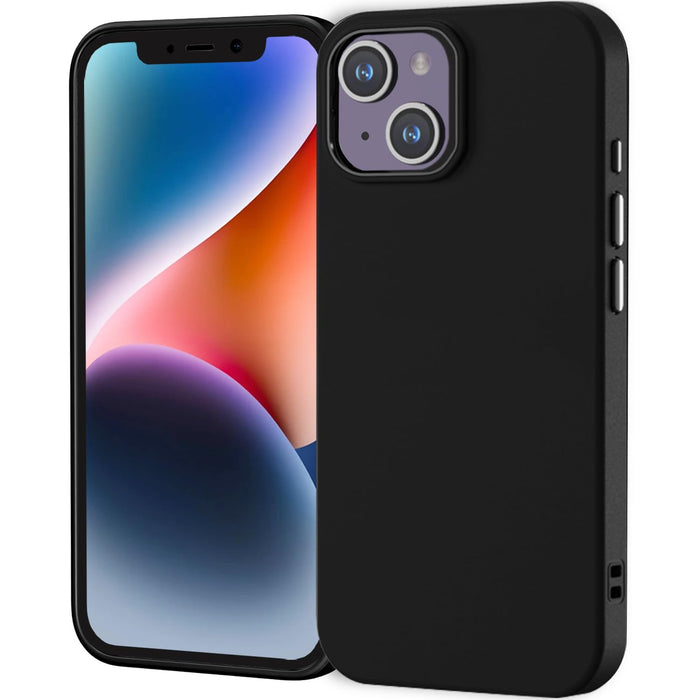 Case Iphone 13 & Iphone 14, Black Case Anti-Fingerprint Protective Bumper Matte