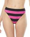 Michael Michael Kors Womens Striped Zip Front Bikini, Size Medium
