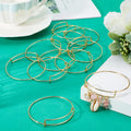 12Pcs Gold Expandable Bangle Adjustable Wire Bracelets Stainless Steel Blank Met