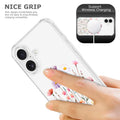 Clear Case for iPhone 16 for Women Girls,Cute Flowers Design Phone Cover,
