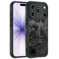 Flower Case For Iphone 17 Pro, Rose Aesthetic Black Line Art Floral Pattern Prin