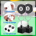 2 Pcs Pool Chalk Holder - Retractable Billiards Pool Cue Chalk Holder with Belt