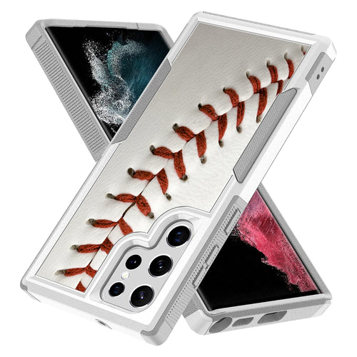 Case for Samsung Galaxy S22 Ultra, Baseball Sports Pattern Shock-Absorption Hard