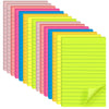 Lined Sticky Notes 4x6 in Post, 7 Bright Colors with Lines Self-Stick Note