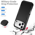 for iPhone 17 Pro Case Black — Dual Layer Heavy Duty Shockproof Cover with Milit