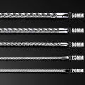 Silver Tone Wheat Chain Necklace for Men, 2.5mm Mens Chain Necklaces, Stainless