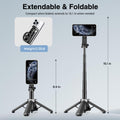 Multifunctional Magnetic Phone Tripod, Portable Selfie Stick for iPhone & Android