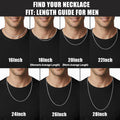 Silver Tone Wheat Chain Necklace for Men, 2.5mm Mens Chain Necklaces, Stainless