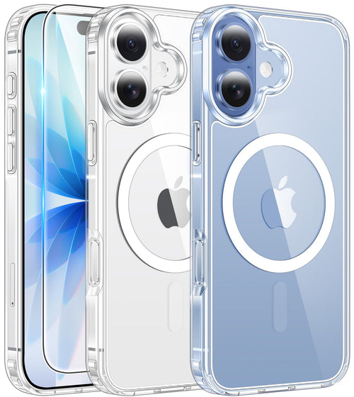17 Clear Magnetic Case with Screen Protector — MagSafe Compatible, Anti-Yellowin