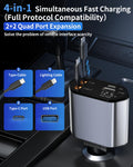 Retractable Car Charger — Fast Charging USB-C & USB-A for iPhone 16/15/14, Samsu