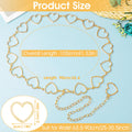 Heart-Shape Chain Belts for Women,Adjustable Waist Chain Hollow-Design Body