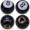 4PCS Pool 8 Ball Style Tire Valve Stem Caps, Universal Copper Core Dustproof Tir