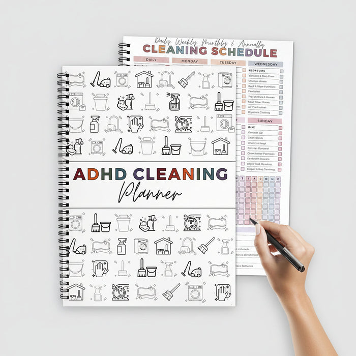 Cleaning Planner – Undated Daily, Weekly & Monthly Home Organizer with Chore Cha
