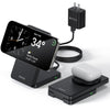Charging Stand, Magnetic 15W Fast Charging Station Mag-Safe Travel Lightweight C