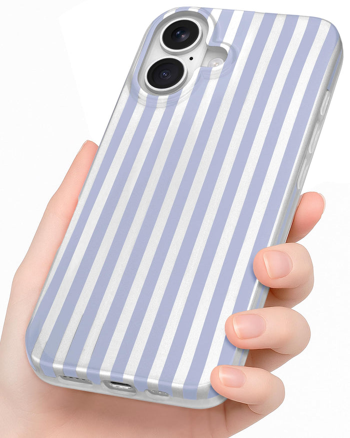 & Unique iPhone 16 Case - Stylish Striped Design for Women, Perfectly Cute & Pla