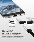 USB to USB C Adapter, 2-Pack Type C Female to Micro USB Male Converter, USB C to
