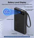 Slim Power Bank w/ Built-In Cables – 22.5W PD Fast Charger for iPhone & Samsung