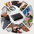 Wallet For Men RFID Blocking Black Wallets Bifold Faux Leather Card Holder Front
