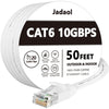 6 Ethernet Cable 50 Ft, 10Gbps Support Cat8 Cat7 Network, Flat Rj45 Lan Patch Ca