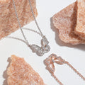 Butterfly Necklace - Rhinestone Pendant Necklaces for Women Butterflies Charm Je