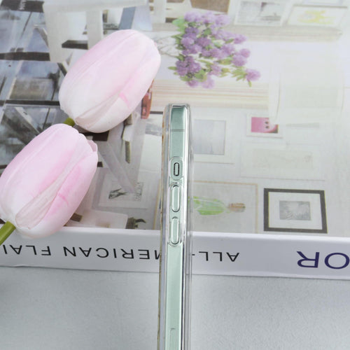 15 Plus Clear Case,Aesthetic Floral Phone Case with Pressed Real Flowers