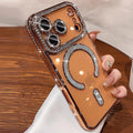 Diamond Magnetic Case for iPhone 17 Pro Max Clear Support Wireless Charg