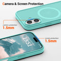 iPhone 16 Case,Magnetic Matte Military Grade Drop Protection Translucent Cel