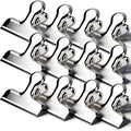 12Pcs Sliver Stainless Steel Chip Clips for Food Packages, Metal Kitc