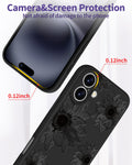 iPhone 16 Case 6.1 Inch - Women Girls Sunflower Cute Black Frosted Slim Fit