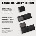 Wallet For Men RFID Blocking Black Wallets Bifold Faux Leather Card Holder Front
