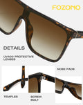 Square Oversized Sunglasses for Women Men Retro Flat Top Shield Sun Glass