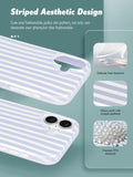 & Unique iPhone 16 Case - Stylish Striped Design for Women, Perfectly Cute & Pla