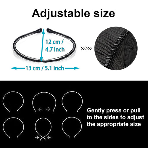 Mens Metal Headband, Unisex Black Headbands for Women, Hair Bands for Women's Ha