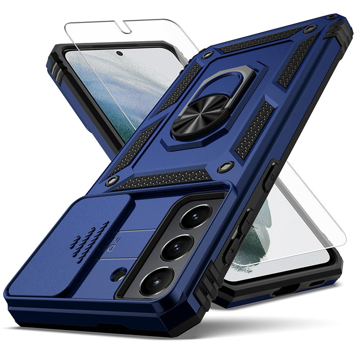 S21 Plus Case with Innovative Slide Camera Cover & HD Screen Protector