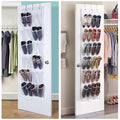 Shoe Organiser 24 Pockets — Folding Hanging Mesh Organiser with Hooks for Bedroo