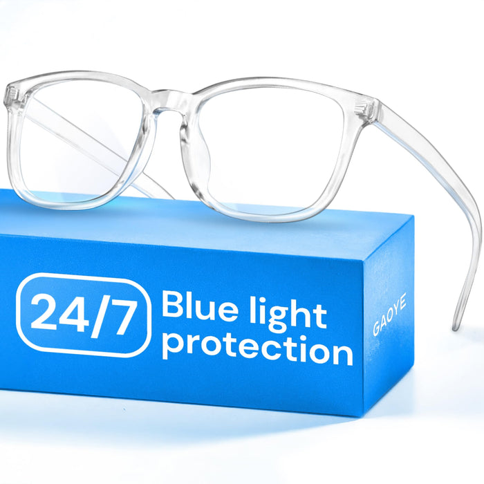 Clear Blue Light Glasses for Computer & Gaming - Anti UV Ray Lenses