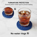 Coasters 6 Pack with Holder — Thickened Non-Slip Cross Pattern Drink Mats for Co