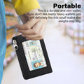 Minimalist Small Wallet for Men Women with 2 Zip Pockets, Multi Functional ID Ca