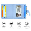 Small Wallets Woman RFID Blocking Leather Credit Card Holder - with ID Window -
