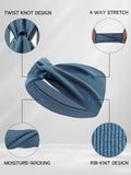 Stretchy Headbands for Women - Wide Ribbed Hair Band with Twist Knotted for Yoga