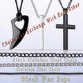 8 Pcs Necklace for Men, Mens Necklaces Jewelry Set, Black and Silver Stainless S