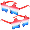 Pair Star Sunglasses for Women Men, Patriotic Rimless Star Shaped Sunglasses U