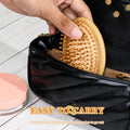 Brush, Wooden Scalp Massage Comb Portable Anti-Static Hairbrush with Air Cu