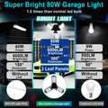 Light, 80W 8000 Lumen Ceiling Lights With 3 Adjustable Panels, 6500K Daylight Li