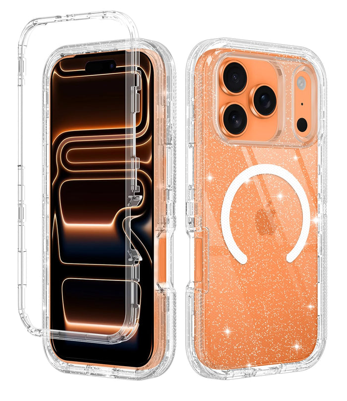 Iphone 17 Pro Case Clear [Non Yellowing] [ Magsafe] Shockproof 3-Layer Full Body