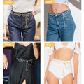 Heart-Shape Chain Belts for Women,Adjustable Waist Chain Hollow-Design Body