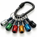 1/4 Hex Shank Drill Bit Holders Keychain for Nut & Impact Driver Drill Bits, Pus