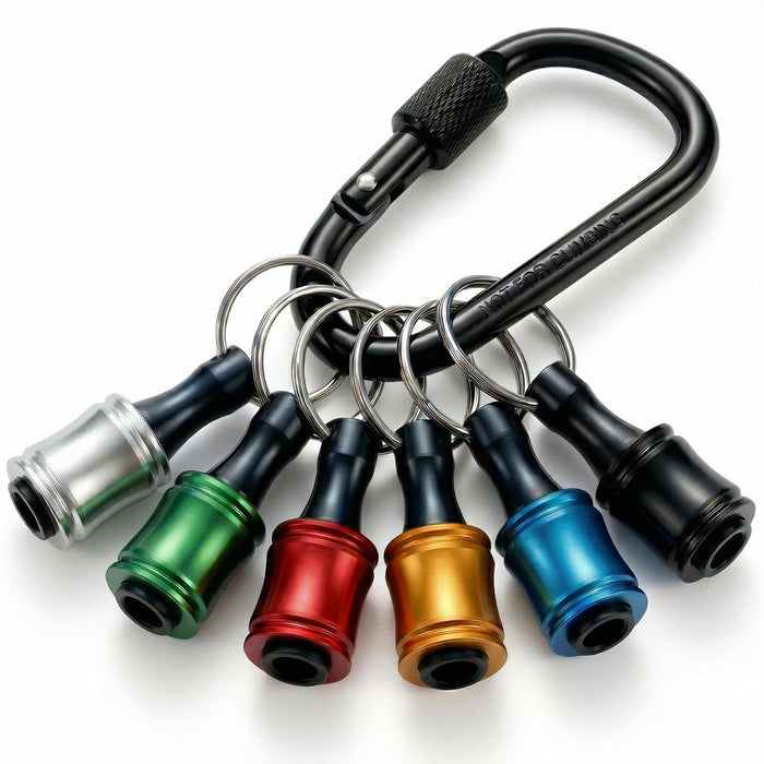 1/4 Hex Shank Drill Bit Holders Keychain for Nut & Impact Driver Drill Bits, Pus