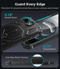 iPhone 17e Case/iPhone 16e Case with Screen Protector & Invisible Kickstand,